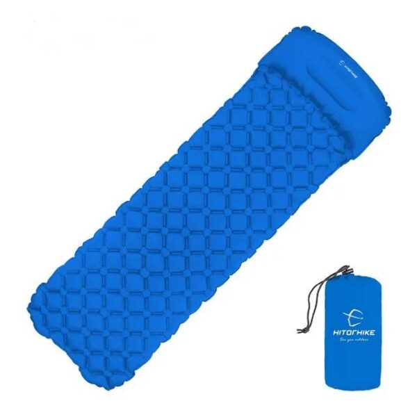 Outdoor Sleeping Pad Camping Inflatable Mattress with Pillows Travel Mat Folding Bed Ultralight Air Cushion
