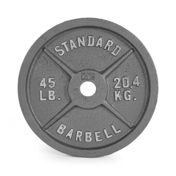 Barbell Gray Cast Iron Weight Plate 45 Lb Weight