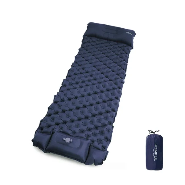 Outdoor Sleeping Pad Camping Inflatable Mattress with Pillows Travel Mat Folding Bed Ultralight Air Cushion Hiking